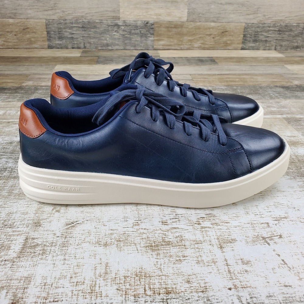 Cole Haan Grand+ Mens Court Shoes Sz 10.5 M Comfort Navy Lace Up Low Top Sneaker